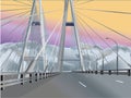 New modern empty bridge illustration