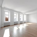 New modern empty house with wooden stairs, Interior of stylish house corridor, entry, staircase luxury home, wood floor empty Royalty Free Stock Photo