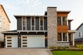 New Modern Home in Suburban North America Neighborhood Royalty Free Stock Photo