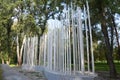 A New Modern Installation, Monument With Many Poles, Posts, Columns To Commemorate Holocaust Victims Along The Pathway In Babin