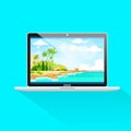 New modern laptop computer front view screen icon Royalty Free Stock Photo
