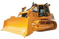 New modern loader or bulldozer - excavator isolated with clipping path.