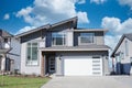 Contemporary Roof Design New Residential Home Subdivision Housing House Dwelling Construction Canada Chilliwack British Columbia Royalty Free Stock Photo