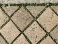 New modern square pavement. Cobblestone pavement texture and abstract background concept