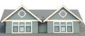 House Home Green Exterior Elevation Roof Peak Details Royalty Free Stock Photo