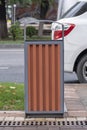 New modern trashbin in the city. Royalty Free Stock Photo