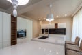 New modern white kitchen. New luxury home. Interior photography Royalty Free Stock Photo