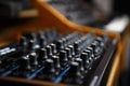 New modular analog synthesizer device in dj store Royalty Free Stock Photo