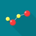 New molecule icon, flat style Royalty Free Stock Photo