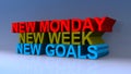 New monday new week new goals on blue Royalty Free Stock Photo