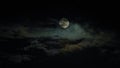 New Moon and Clouds in the Pitchblack Sky Royalty Free Stock Photo