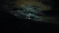 New Moon and Clouds in the Pitchblack Sky Royalty Free Stock Photo