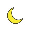 New moon filled outline icon