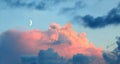 New moon at sunset Royalty Free Stock Photo