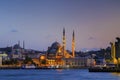 The New Mosque ( Yeni camii ) at night,Istanbul,Turkey. Royalty Free Stock Photo