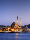 The New Mosque ( Yeni camii ) at night,Istanbul,Turkey. Royalty Free Stock Photo