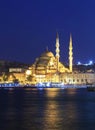 The New Mosque ( Yeni camii ) at night,Istanbul,Turkey. Royalty Free Stock Photo