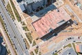 New multilevel carpark under construction. aerial drone photo Royalty Free Stock Photo