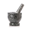 New natural stone mortar and pestle isolated on white Royalty Free Stock Photo