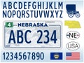 New Nebraska car license plate, USA
