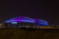 The New Netanya football stadium illuminated at night Israel