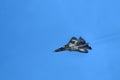 New New Russian five generation's fighter SU 57 (T-50) shows demonstration flight at Moscow salon MAKS 2017.