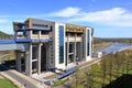 New Niederfinow ship lift, Oder Havel Canal, Brandenburg, Germany Royalty Free Stock Photo
