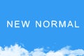 New normal cloud text on blue sky,  illustration Royalty Free Stock Photo