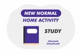 New Normal Home Activity - Study - Vector Flat Design Illustration