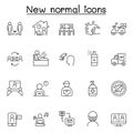 New normal icons set in thin line style