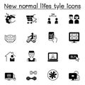 New normal life style icons set vector illustration graphic design