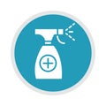 New normal, medical spray bottle after coronavirus disease covid 19, blue silhouette icon