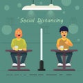 New normal social distancing concept