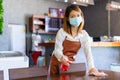 New normal startup small business Portrait of Barista preparing shop Royalty Free Stock Photo