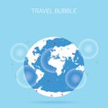 New normal Travel Bubble, solution for tourist industry to travel safely between disinfected country. New tourism trend after