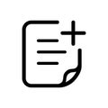New note icon. Taking note icon thin line for web and mobile