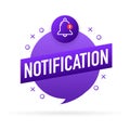 New notification bell icon. Cartoon blue illustration. Flat vector illustration Royalty Free Stock Photo