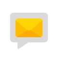 New notification. Email notification. Flat banner. Incoming message. Message icon. Message bell icon. One new notification concept Royalty Free Stock Photo