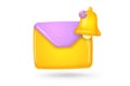 New notification, message alert, email notice 3D vector icon