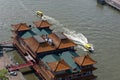 New Ocean Paradise floating Chinese restaurant aerial view in Rotterdam