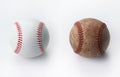 New and old baseball