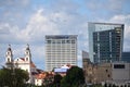 New and old buildings in Vilnius, Lithuani Royalty Free Stock Photo