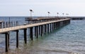 The new and old Rapid Bay jetties on the Fleurieu Peninsula South Australia on April 12th 2021