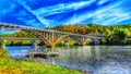 New and Old Taneycomo Bridge in Hdr. Royalty Free Stock Photo
