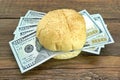 New One Hundred Dollar Bills Fresh Burger Royalty Free Stock Photo