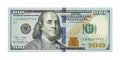 New one hundred US dollars bill, 100 bucks, American 100 dollar Royalty Free Stock Photo