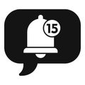 New online notification icon simple vector. Bell symbol