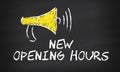 New Opening Hours on blackboard