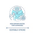 New opportunities for companies turquoise concept icon