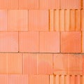 New orange brick wall background. House building worker concept. Royalty Free Stock Photo